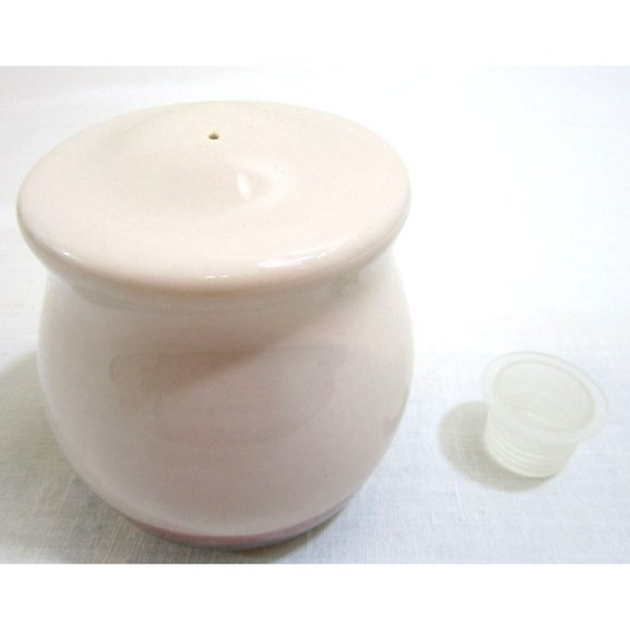 Pfaltzgraff Aura Salt Pepper Shaker 3 Hole Cream Blue & Pink Bands Replacement - Picture 4 of 4